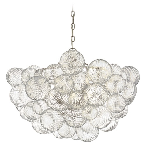 Visual Comfort Signature Collection Julie Neill Talia Large Chandelier in Silver Leaf by Visual Comfort Signature JN5112BSLCG