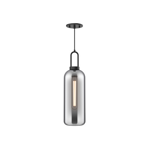 Soji 21-Inch Pendant in Matte Black & Smoked by Alora Lighting