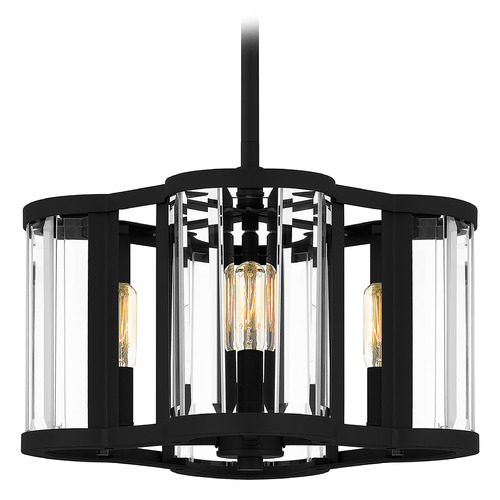 Quoizel Lighting Quoizel Pendant Matte Black Pendant Light with Scalloped Shade