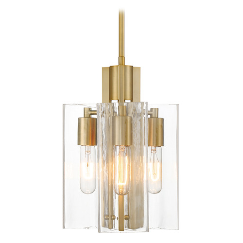 Designers Fountain Latitude Brushed Gold Mini-Pendant Light with Triangle Shade
