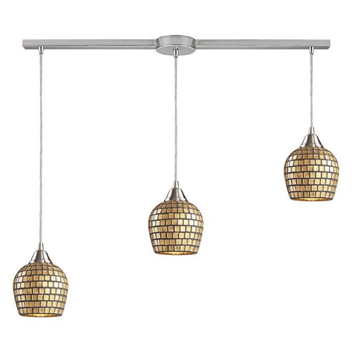 Elk Lighting Modern Multi-Light Pendant in Satin Nickel Finish 528-3L-GLD