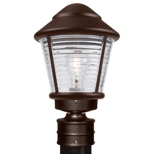 Ribbed Glass Post Light Bronze Costaluz by Besa Lighting