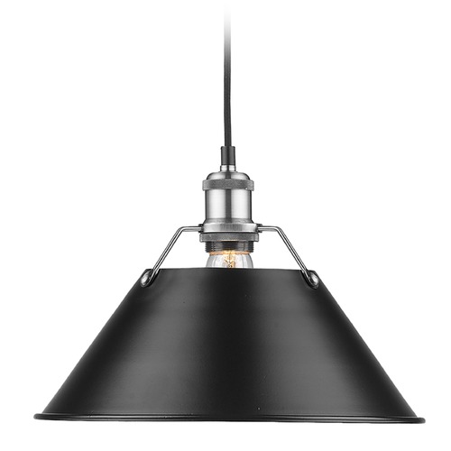 Golden Lighting Orwell Large Pendant in Pewter & Black by Golden Lighting 3306-L PW-BLK