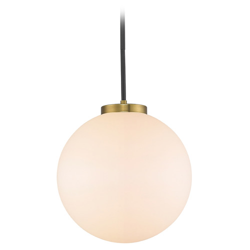Z-Lite Parsons Matte Black & Olde Brass Pendant by Z-Lite 477P14-MB-OBR