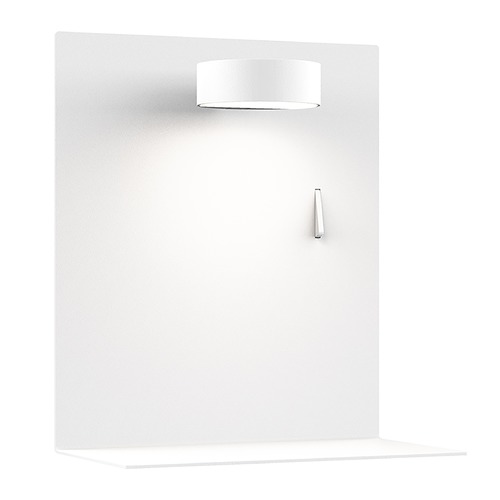 Dresden 7-Inch Wide LED Wall Mount with Shelf in White by Kuzco Lighting