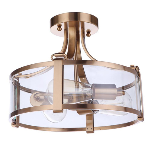 Craftmade Lighting Elliot Satin Brass Semi-Flush Mount by Craftmade Lighting 55353-SB