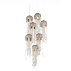 Currey and Company Medusa Nickel & Silver Multi-Light Pendant with Bowl / Dome Shade