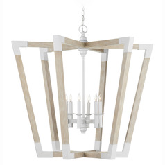 Currey and Company Bastian Sugar White & Sandstone Pendant Light