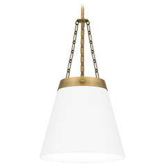 Quoizel Lighting Quoizel Piccolo Pendant Aged Brass Pendant Light with Conical Shade