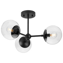 Progress Lighting Atwell 2-Light Matte Black Semi-Flush Mount