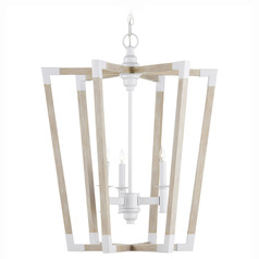 Currey and Company Bastian Sugar White & Sandstone Pendant Light