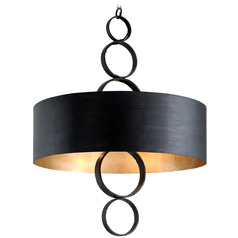 Troy Lighting Rivington Charred Copper Pendant Light with Drum Shade