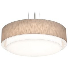 Afx Lighting Sanibel Satin Nickel LED Pendant Light with Drum Shade