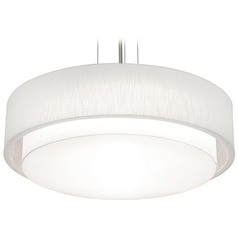 Afx Lighting Sanibel Satin Nickel LED Pendant Light with Drum Shade