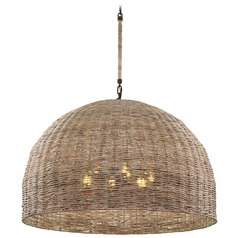 Troy Lighting Huxley Textured Bronze LED Pendant Light with Bowl / Dome Shade