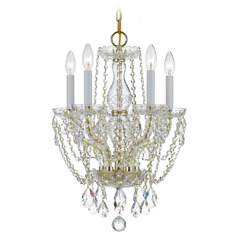Crystorama Lighting Traditional Crystal Polished Brass Crystal Chandelier