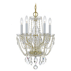 Crystorama Lighting Traditional Crystal Polished Brass Crystal Chandelier