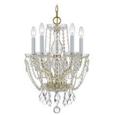 Crystorama Lighting Traditional Crystal Polished Brass Crystal Chandelier