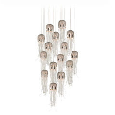 Currey and Company Medusa Nickel & Silver Multi-Light Pendant with Bowl / Dome Shade