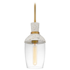 Quoizel Lighting Quoizel Piccolo Pendant Aged Brass Mini-Pendant Light with Cylindrical Shade