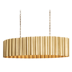 Maxim Lighting Allegra Weathered Brass Island Light with Scalloped Shade