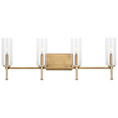 Progress Lighting Elara 4-Light Vintage Brass Bath Vanity Light