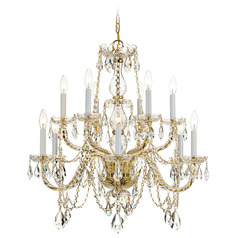 Crystorama Lighting Traditional Crystal Polished Brass Crystal Chandelier