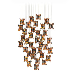 Currey and Company Alsop Silver Multi-Light Pendant with Bell Shade