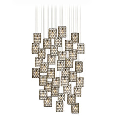 Currey & Company Regatta 36-Light Multi-Drop Pendant in Cupertino Silver
