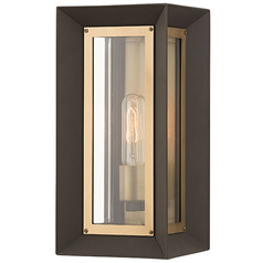 Troy Lighting Lowry Textured Bronze & Patina Brass Outdoor Wall Light