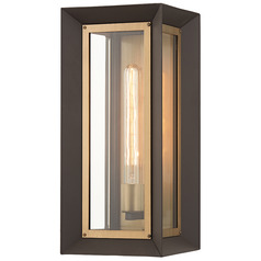 Troy Lighting Lowry Textured Bronze & Patina Brass Outdoor Wall Light