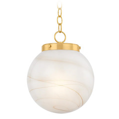 Mitzi Piper Small Aged Brass Clear Glass Pendant
