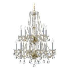 Crystorama Lighting Traditional Crystal Polished Brass Crystal Chandelier