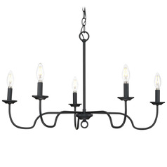 Progress Lighting Canebrake 5-Light Matte Black Chandelier