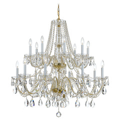Crystorama Lighting Traditional Crystal Polished Brass Crystal Chandelier