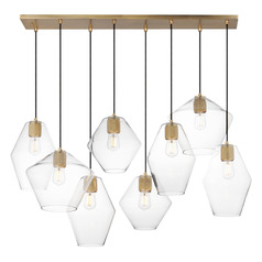 Maxim Lighting Geode Natural Aged Brass Multi-Light Pendant with Bowl / Dome Shade