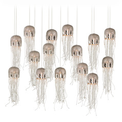 Currey and Company Medusa Nickel & Silver Multi-Light Pendant with Bowl / Dome Shade