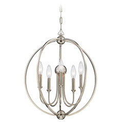 Crystorama Lighting Libby Langdon Sylvan Polished Nickel Chandelier