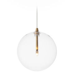 Et2 Global Natural Aged Brass LED Mini-Pendant Light with Globe Shade