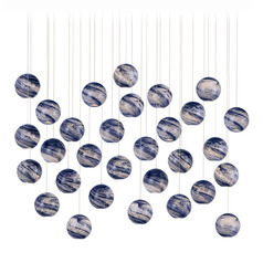 Currey and Company Palatino Silver Multi-Light Pendant with Globe Shade