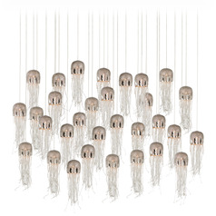 Currey and Company Medusa Nickel & Silver Multi-Light Pendant with Bowl / Dome Shade