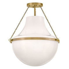 Hinkley Collins Heritage Brass LED Semi-Flushmount Light