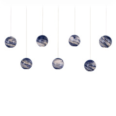 Currey and Company Palatino Silver Multi-Light Pendant with Globe Shade