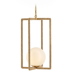 Hinkley Keona Deluxe Gold LED Pendant Light with Globe Shade