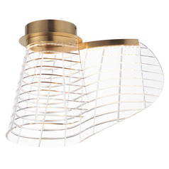 Et2 Tartan Brushed Champagne LED Flushmount Light