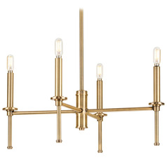 Progress Lighting Elara 4-Light Vintage Brass Chandelier