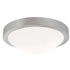 Modern Satin Nickel Flush Mount Ceiling Light 13-Inch Wide