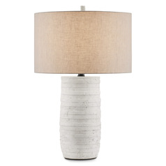 Currey and Company Innkeeper White Table Lamp with Drum Shade