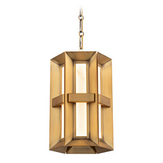 Modern Forms Austen Aged Brass LED Mini-Pendant Light with Hexagon Shade