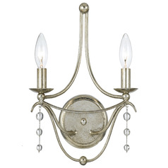 Crystorama Lighting Metro Antique Silver Sconce